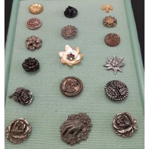 801 - Mixed lot of decorative vintage buttons including   paste / cut steel buttons, approx 50 tinies, pic... 