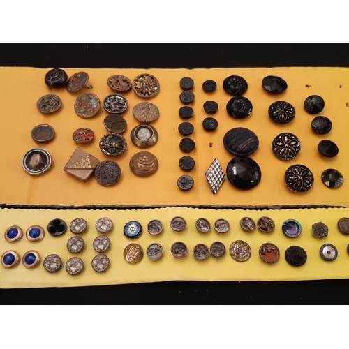 801 - Mixed lot of decorative vintage buttons including   paste / cut steel buttons, approx 50 tinies, pic... 