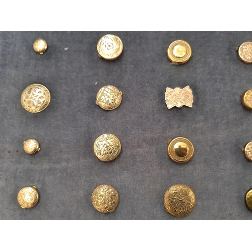 804 - A collection of approx 60 stud buttons including engraved white metal studs, enamel and mother of pe... 