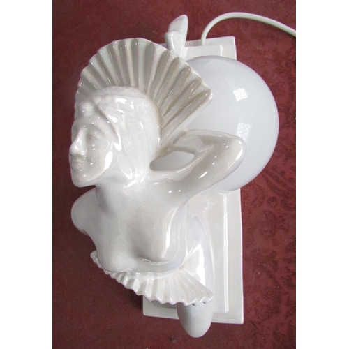 482A - Lighting / interior design to include a novelty / humorous white porcelain elephant wall bracket, a ... 