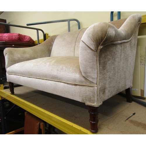 1359 - A small two seat cottage sofa on turned supports, 160cm wide approx