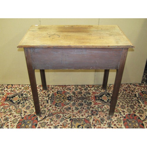 1377 - A Georgian three drawer mahogany lowboy with shaped apron, raised on moulded supports with brass swa... 