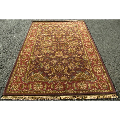 1529 - An Indian Jaipur carpet with an all over floral pattern, 252cm x 160cm