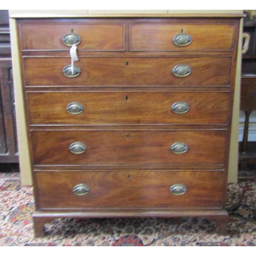 1471 - A Georgian mahogany chest of four long and two short drawers, 210cm wide