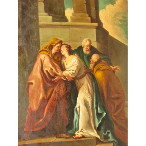 1546 - Late 19th Century School - The Visitation, unsigned, oil on canvas, 100 x 72.5 cm