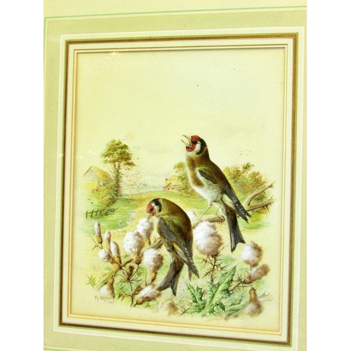 1566 - Henry Bright (1814-1876) - 'Goldfinches' (1889), signed and dated lower left, with title to label ve... 