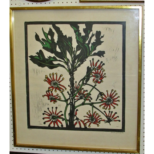 1568 - Bruce Goold (Australian, b.1948), ‘Australian Wattle’ limited lino cut, numbered 5/50 lower left, si... 