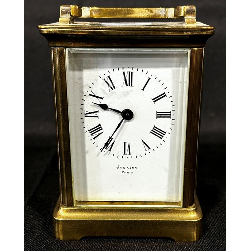 450 - Jackson of Paris, a brass cased carriage clock.