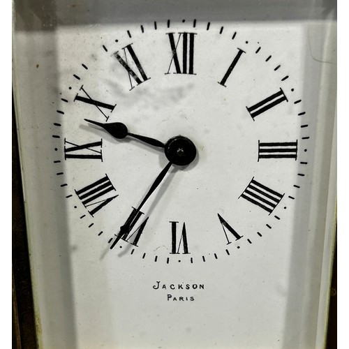 450 - Jackson of Paris, a brass cased carriage clock.