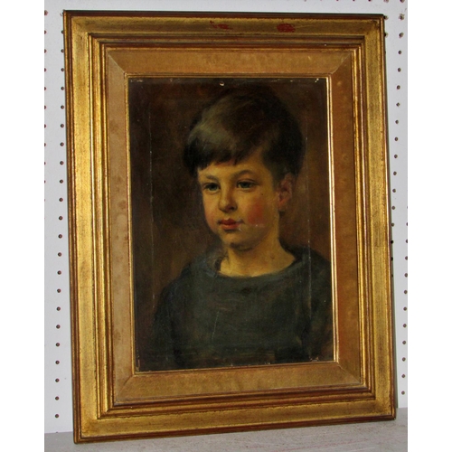 1581 - Early 20th Century School - Portrait of a young boy (1916), quarter-length, indistinctly inscribed '... 