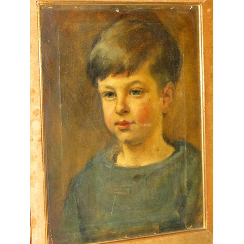 1581 - Early 20th Century School - Portrait of a young boy (1916), quarter-length, indistinctly inscribed '... 