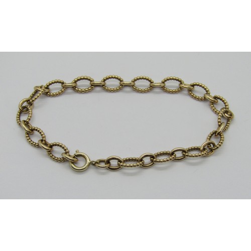 356 - Vintage 9ct fancy link bracelet, maker 'C&F', possibly Cropp & Farr Ltd, 22.2cm L approx, 11.9g, con... 