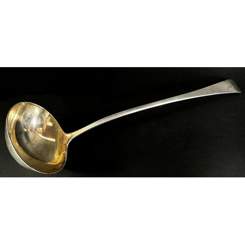 227 - A George III silver ladle, London 1805, maker Thomas Dix, 31 cm long, 6.3 ozs approximately