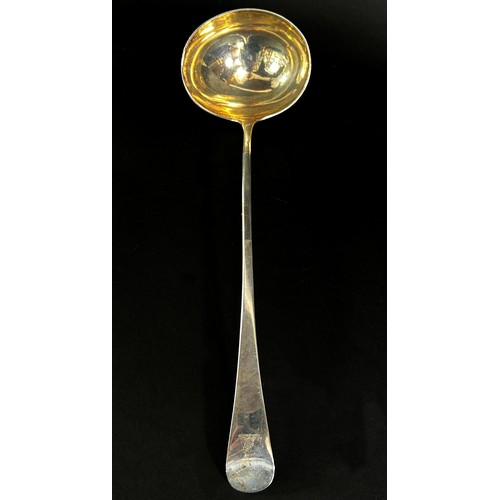 227 - A George III silver ladle, London 1805, maker Thomas Dix, 31 cm long, 6.3 ozs approximately