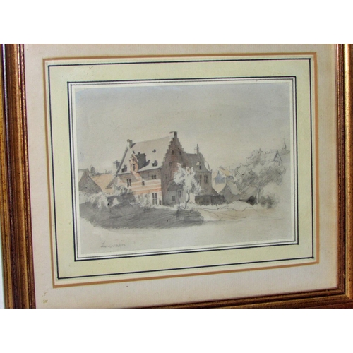 1597 - Two paintings by the Wirgman brothers: Charles I Wirgman (1832-1891) 'Louvain', watercolour and penc... 