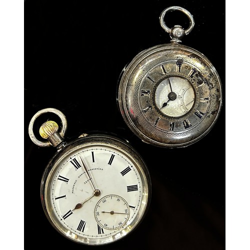 433 - Two silver cased pocket / fob watches, one marked ‘Magnetic Force Resisting’ and numbered 13935 (2)