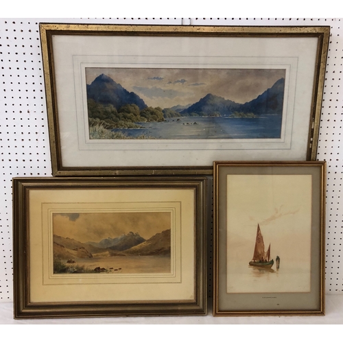 1601 - Three 19th century watercolours and a drawing by different artists, to include: Attributed to John J... 