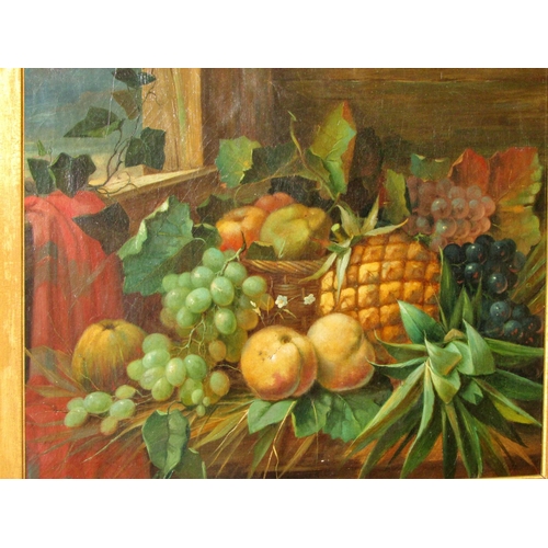 1607 - 19th Century Dutch School - A pair of still life paintings depicting fruit, flowers, a wine jug and ... 