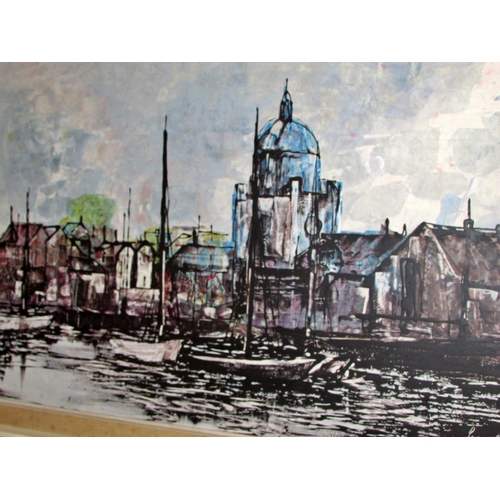 1610 - Paul Mann - Harbour View, signed lower right, oil on board, 43 x 89 cm, framed