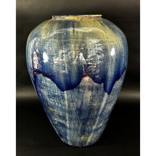 60 - A large Chinese blue ground vase