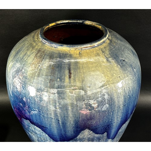 60 - A large Chinese blue ground vase