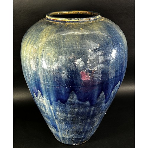 60 - A large Chinese blue ground vase