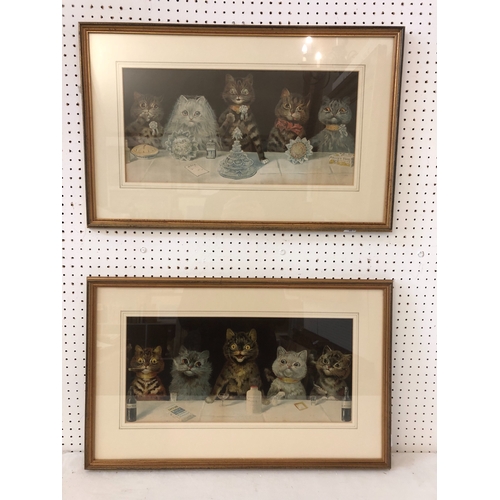 1659 - Three framed works to include: After Louis William Wain (British, 1860-1939) - Two 20th century chro... 