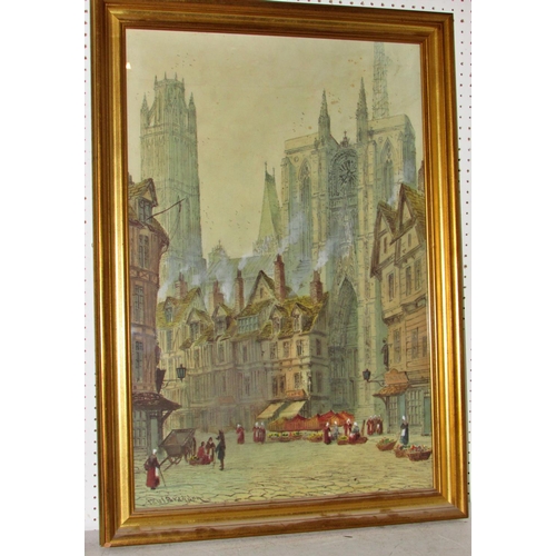 1664 - Paul Braddon (1864-1937) - 'Rouen, the South Transept of the Cathedral, Notre Dame', signed lower le... 