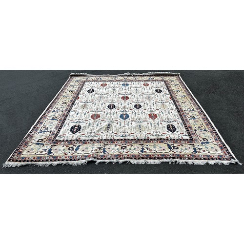 1519 - A Ziegler design carpet with an all over Art Nouveau floral pattern on an ivory field, 295cm x 250cm... 