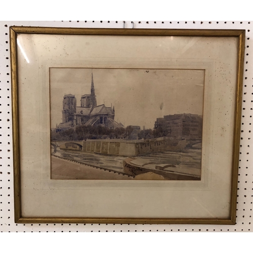 1681 - Edwin John (1905-1978) - 'Notre Dame, Paris' (1937), signed and dated below with title inscribed to ... 