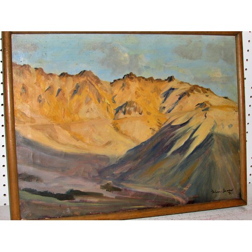 1709 - Julian Barrow (British 1939-2013) - Mountain view (1974), signed and dated lower right, 40 x 30 cm, ... 