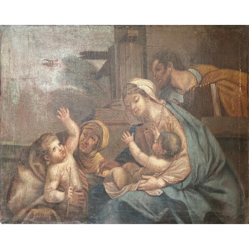 1714 - Italian School, Late 18th-Early 19th Century - Biblical scene, unsigned, oil on canvas, 143 x 116 cm... 