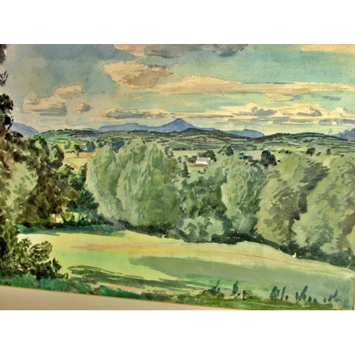 1621A - Cedric J. Kennedy (British, 1898-1968) - Two watercolour landscapes, to include: 'On Haresfield Beac... 