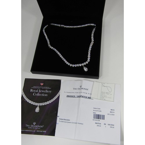 374 - Extensive mixed collection of boxed Tru-Diamonds jewellery, some pieces stamped '925', to include a ... 