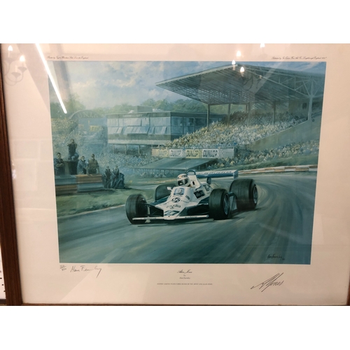 1634 - Five Formula 1 Racing prints to include: Alan Fearnley - two prints: 'Alan Jones' limited edition si... 