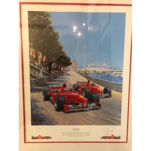 1634 - Five Formula 1 Racing prints to include: Alan Fearnley - two prints: 'Alan Jones' limited edition si... 