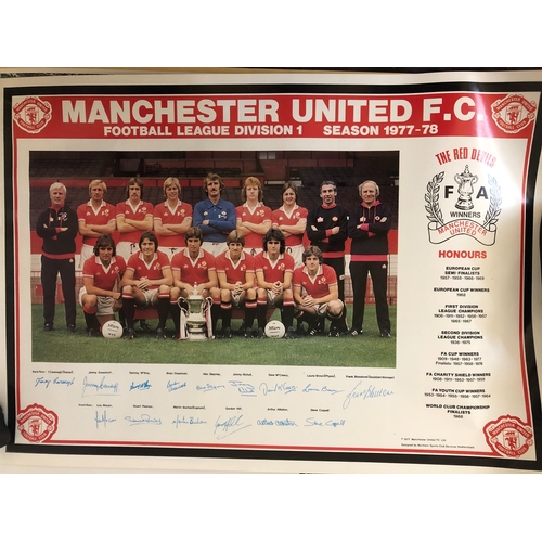 1639 - A group of vintage posters to include duplicates of ten different posters: Manchester United F.C. Se... 