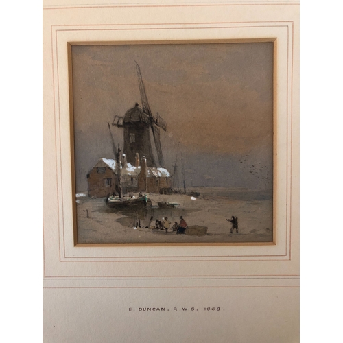 1681A - A group of paintings and photographs to include: Edward Duncan RWS (1803-1882) - Windmill by the coa... 