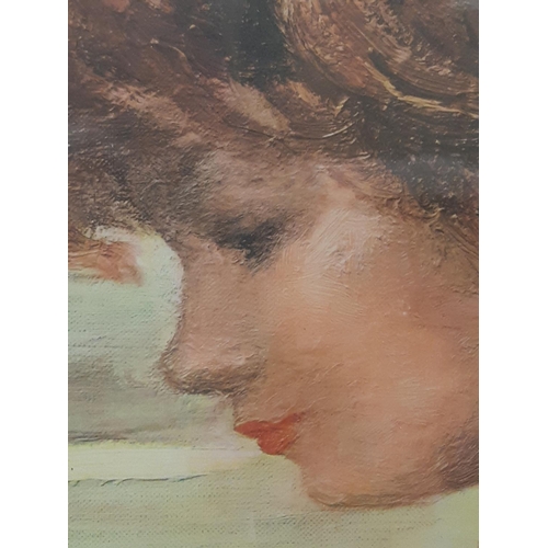 1630 - After Marcel Dyf (French, 1899-1985) - 'Reverie', vintage colour print, 50 x 60 cm, glazed in gilt p... 