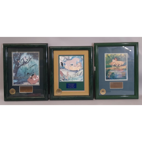 1647 - Disney and The Lion King Related Interest - A collection of eight framed Disney original autographs,... 