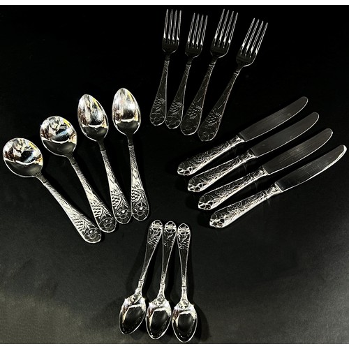 262A - A quantity of Villeroy & Boch stainless steel cutlery with flower decorated handles, together with a... 