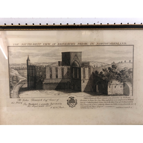 1666 - Buck (Samuel & Nathaniel) - Four 18th century prospect engravings: 'The South-West View of Brinkburn... 