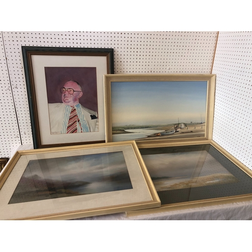 1668 - Four artworks to include: Judy Hann - two pastel landscapes, signed below and titled: 'Loch Leven' a... 