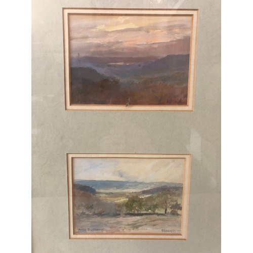 1669 - Roy Hewish (Local Artist, b.1929) - Three landscape paintings to include: Sunset view, 25 x 21 cm, i... 