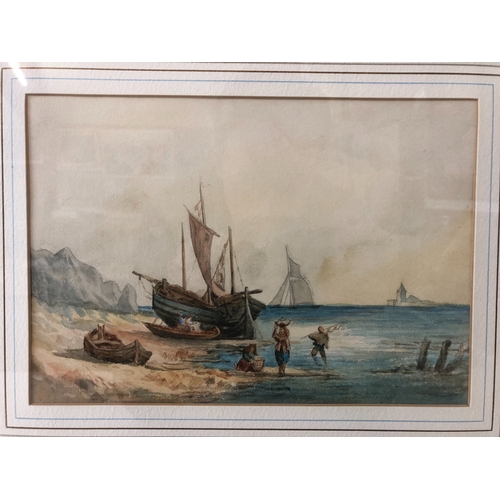 1670 - Two coastal watercolours to include: Samuel Phillips Jackson (1830-1904) - Sailing vessels on the sh... 