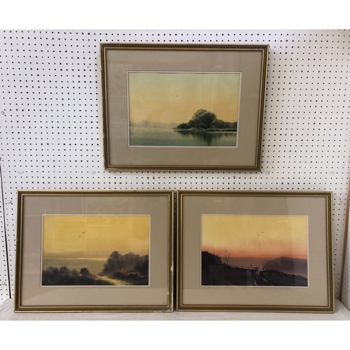 1693 - Barry K. Barnes (Local interest, 20th Century) - Three watercolour landscape paintings titled: 'Stil... 