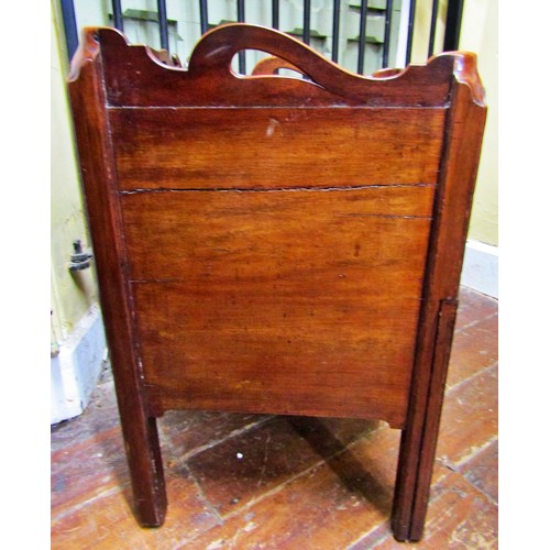 1372 - A Georgian mahogany tray top commode, enclosed by two doors on moulded supports, 56cm wide x 48cm de... 