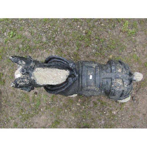 110 - A painted and weathered cast composition stone garden ornament in the for of a Cart/heavy Horse, 68c... 