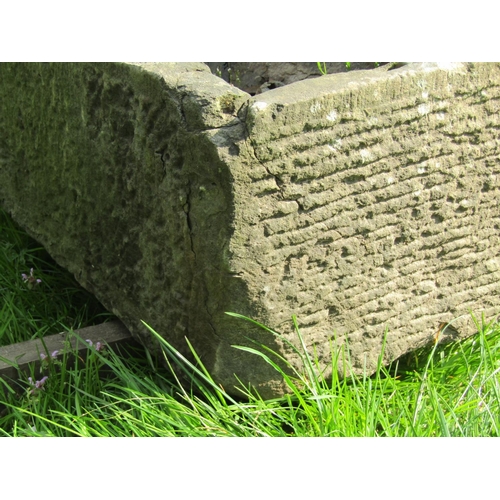 175 - A good weathered rectangular natural stone trough with tapered interior 242 cm long x 40 cm wide x 3... 