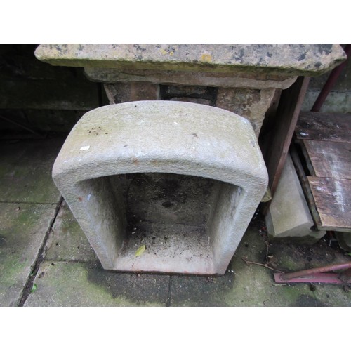 214 - A Sandford Stone rectangular trough with D shaped end, 23cm high x 74cm x 52cm